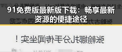 91免费版最新版下载：畅享最新资源的便捷途径