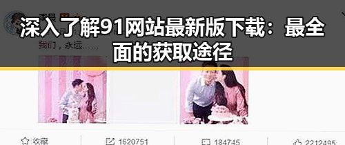 深入了解91网站最新版下载:最全面的获取途径
