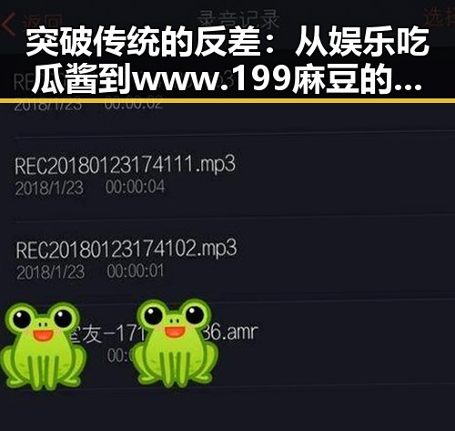 突破传统的反差：从娱乐吃瓜酱到www.199麻豆的现代变迁