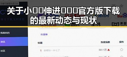 关于小🐔🐔伸进🈲🔞🔞官方版下载的最新动态与现状