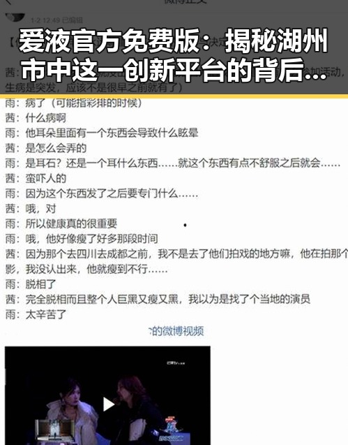 爱液官方免费版:揭秘湖州市中这一创新平台的背后故事