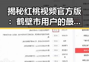 揭秘红桃视频官方版:鹤壁市用户的最新选择