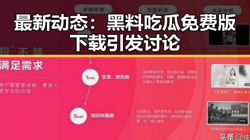 最新动态:黑料吃瓜免费版下载引发讨论