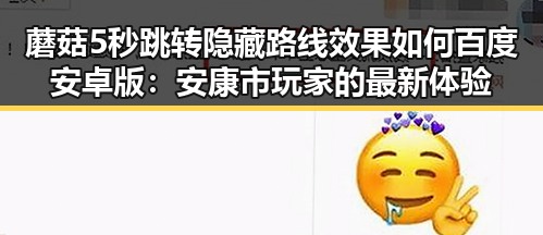 蘑菇5秒跳转隐藏路线效果如何百度安卓版:安康市玩家的最新体验