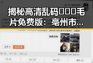 揭秘高清乱码🔞❌♋毛片免费版:亳州市相关资源的现状与分析