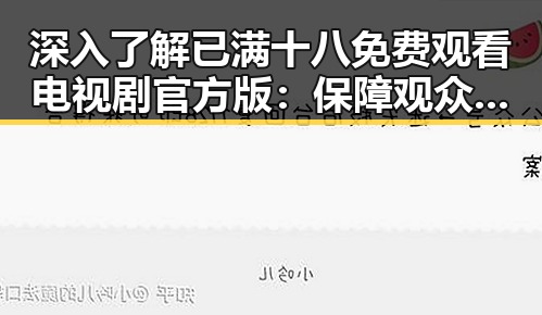 深入了解已满十八免费观看电视剧官方版：保障观众权益的官方渠道