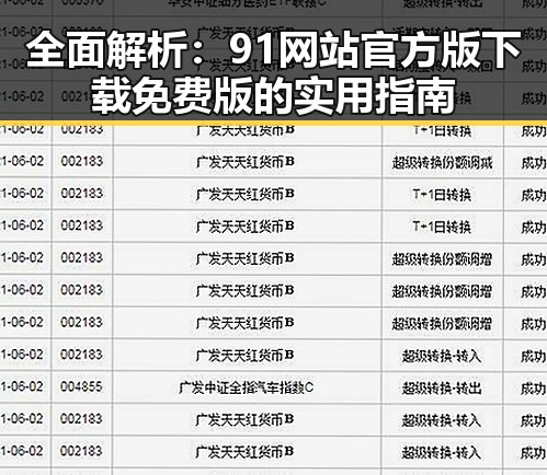 全面解析：91网站官方版下载免费版的实用指南
