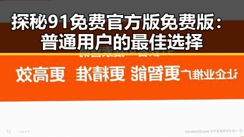 探秘91免费官方版免费版：普通用户的最佳选择